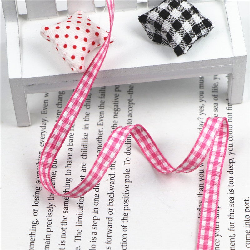 1Cm Best Selling New Plaid Printed Webbing Webbing Manufacturers Fabric Bow Material Handmade Diy Accessories - Image 4