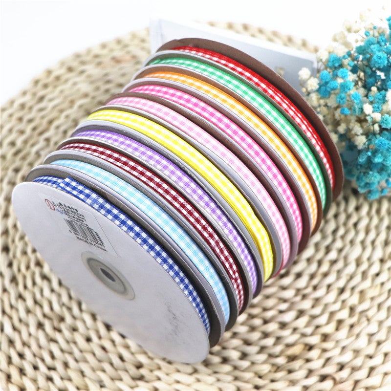 1Cm Best Selling New Plaid Printed Webbing Webbing Manufacturers Fabric Bow Material Handmade Diy Accessories - Image 2