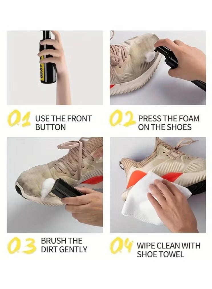 Biki Shoe & Sneaker Cleaner Kit – Deep Cleaning Foam, Dual Brushes (Soft & Stiff), Microfiber Towel – Ultimate Shoe Care Set for Sneakers, Leather, Suede, Nubuck, Trainers & Casual Shoes – Men & Women - Image 4