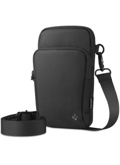 Spigen Dynamic Shield Cross Body Shoulder Travel Bag Lightweight Ergonomic Adjustable Strap Phone Holder Pouch for Hiking  Biking and Running - Black  - Image 1