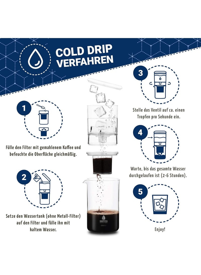 ماكينة تحضير القهوة الباردة 2 في 1 من دريبستر (4 اكواب / 600 مل)، ماكينة تحضير القهوة الباردة - ماكينة تحضير القهوة للمشروبات الباردة والقهوة والشاي، ماكينة تحضير القهوة للاستخلاص البارد - Image 4