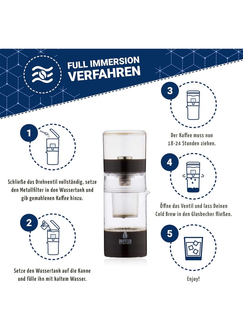 ماكينة تحضير القهوة الباردة 2 في 1 من دريبستر (4 اكواب / 600 مل)، ماكينة تحضير القهوة الباردة - ماكينة تحضير القهوة للمشروبات الباردة والقهوة والشاي، ماكينة تحضير القهوة للاستخلاص البارد - Image 3