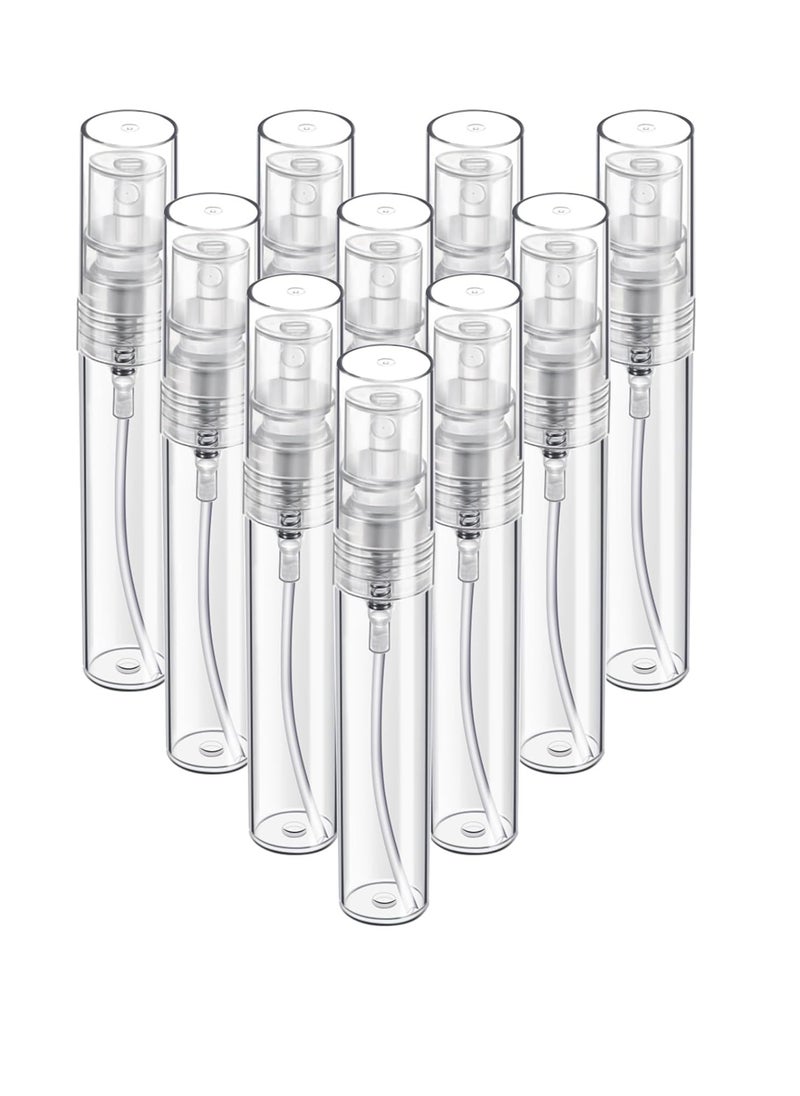 FANDAMEI Fandamei Mini Spray Bottle, 10 Pack 5ml Mini Plastic Spray Bottle Empty, Fine Mist Refillable Mini Perfume Bottle, Perfume Atomizer, Small Sample Containers, Plastic Portable Travel Bottle, Clear  - Image 1