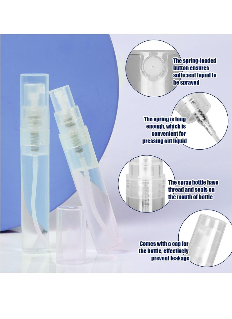 FANDAMEI Fandamei Mini Spray Bottle, 10 Pack 5ml Mini Plastic Spray Bottle Empty, Fine Mist Refillable Mini Perfume Bottle, Perfume Atomizer, Small Sample Containers, Plastic Portable Travel Bottle, Clear  - Image 2