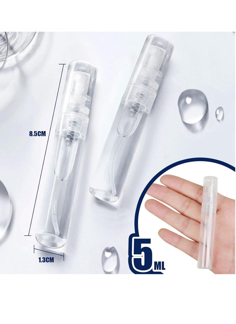FANDAMEI Fandamei Mini Spray Bottle, 10 Pack 5ml Mini Plastic Spray Bottle Empty, Fine Mist Refillable Mini Perfume Bottle, Perfume Atomizer, Small Sample Containers, Plastic Portable Travel Bottle, Clear  - Image 3