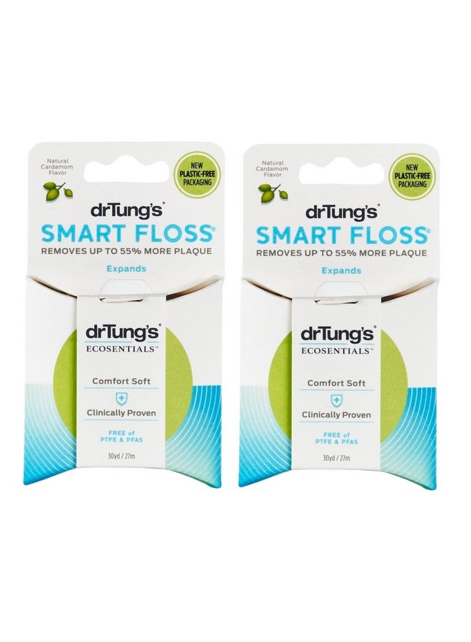 drTung's Smart Floss Natural Floss, Ptfe & Pfas Free Floss, Gentle On Gums, Expands & Stretches, Bpa Free Floss Natural Dental Floss Cardamom Flavor, Colors May Vary (Pack Of 2)  - Image 1