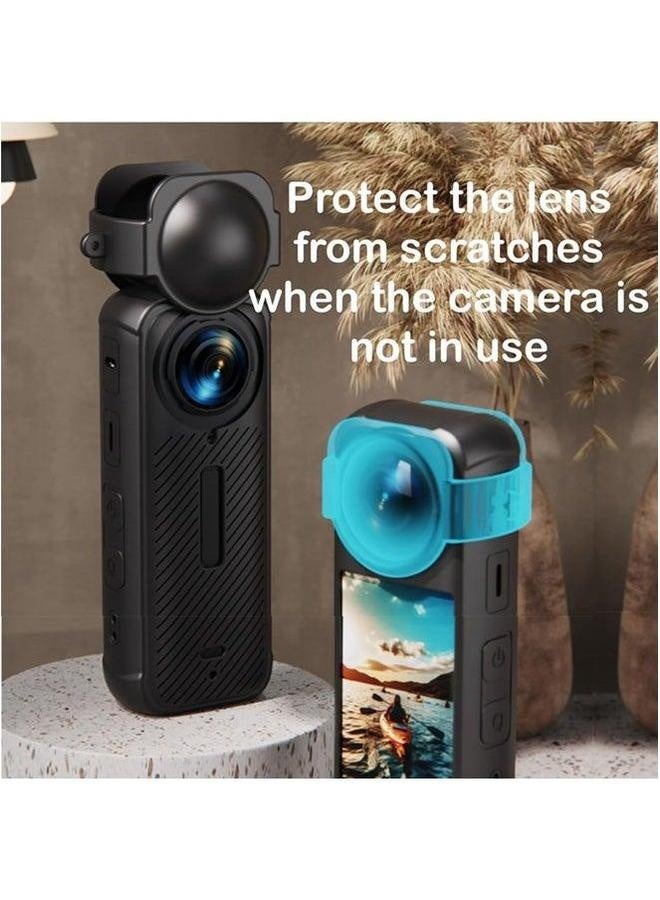 Insta 360 X4 Accessory Kit, Silicone Case, Lens Guard, Cap, Screen Protector Protective Film Soft Bag Sleeve compatible (Black)  - Image 3