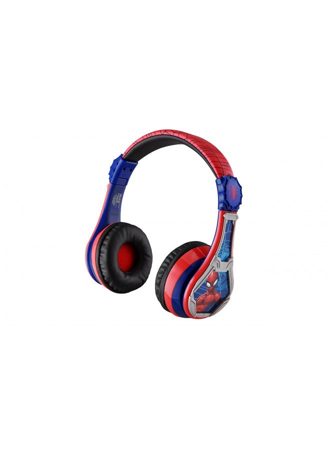 eKids Spiderman Wireless Bluetooth Portable Headphones with Microphone, Volume Reduced to Protect Hearing Rechargeable Battery, Adjustable Kids Headband for School Home or Travel - Image 1