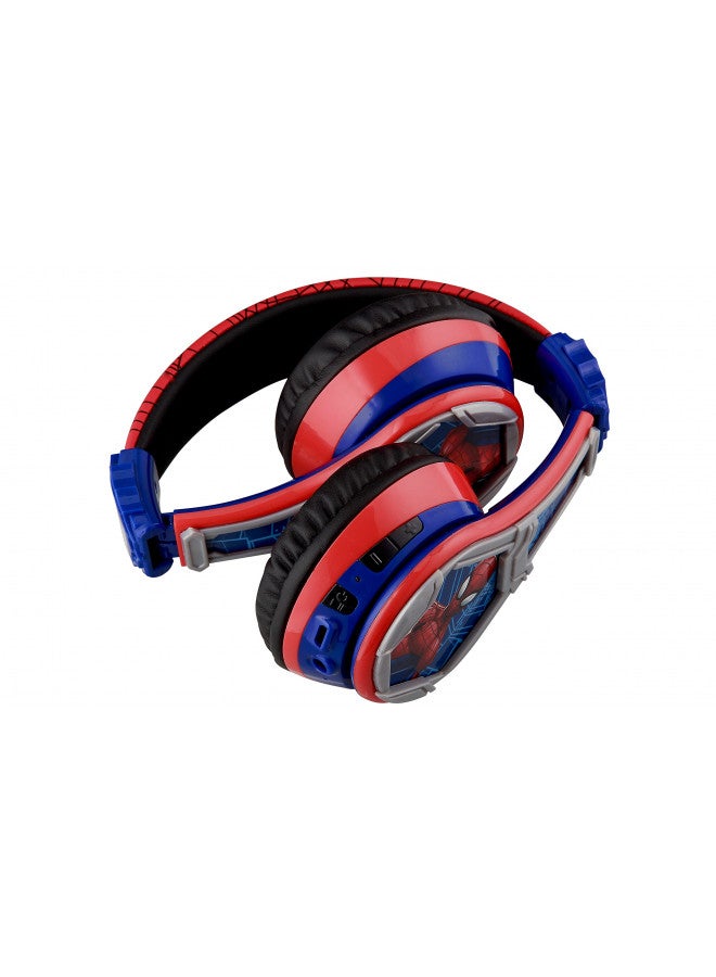 eKids Spiderman Wireless Bluetooth Portable Headphones with Microphone, Volume Reduced to Protect Hearing Rechargeable Battery, Adjustable Kids Headband for School Home or Travel - Image 2