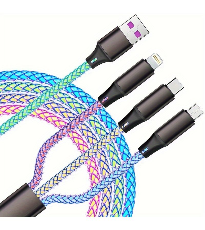Colorful 3in1 Braided USB Charger Cable 66W Fast for iPhone Samsung Android PS5 - Image 2