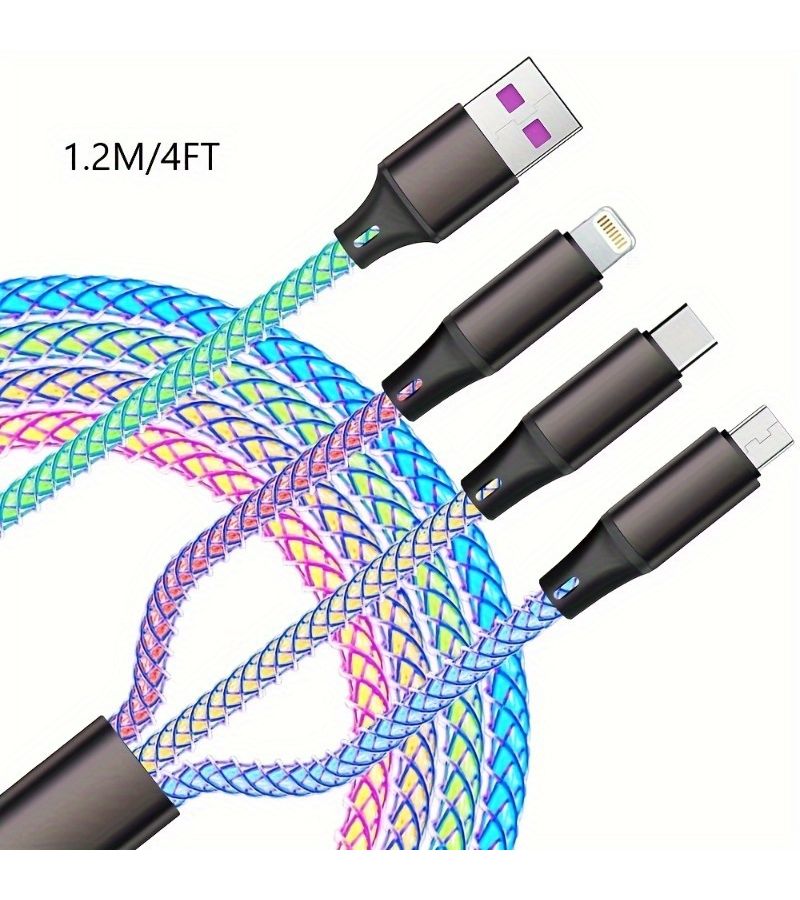 Colorful 3in1 Braided USB Charger Cable 66W Fast for iPhone Samsung Android PS5 - Image 3