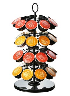 OASISWJ Rotary Coffee Capsule Holder Stainless Steel Black Coffee Rack  - Image 1