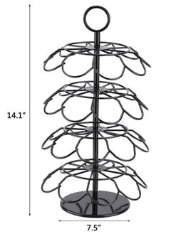 OASISWJ Rotary Coffee Capsule Holder Stainless Steel Black Coffee Rack  - Image 5
