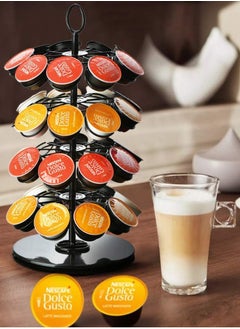 OASISWJ Rotary Coffee Capsule Holder Stainless Steel Black Coffee Rack  - Image 2