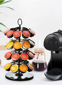 OASISWJ Rotary Coffee Capsule Holder Stainless Steel Black Coffee Rack  - Image 3