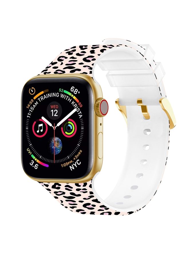 Replacement Strap Square Buckle Color Printing Watch Band For Apple Watch Ultra 49mm&Watch Ultra 2 49mm / Series 9&8&7 45mm / SE 3&SE 2&6&SE&5&4 44mm / 3&2&1 42mm Leopard 3