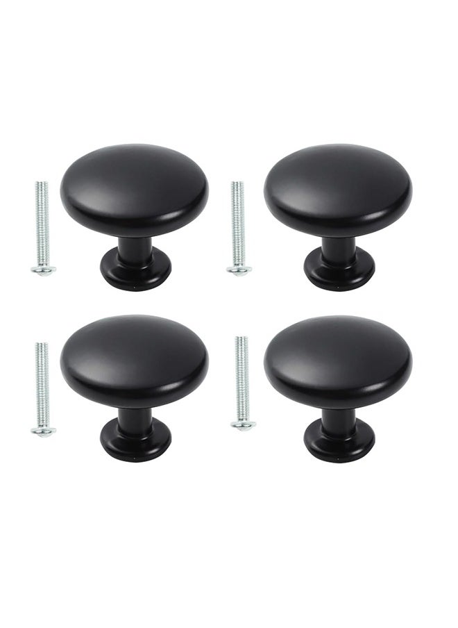 Generic 4 Pack Round Cabinet Knobs Black Knobs for Dresser Drawers Vintage Cabinet Knobs Black Drawer Knobs for Kitchen, Bathroom, Closet, Wardrobe  - Image 1