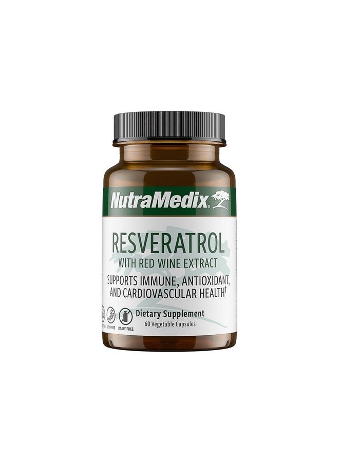 نيوتراميديكس كبسولات ريسفيراترول من NutraMedix - مكمل غذائي مضاد للأكسدة من مستخلص النبيذ الأحمر + قشور العنب - 200 مجم من عشبة العقدة اليابانية لدعم المناعة والقلب والأوعية الدموية (60 كبسولة) - Image 1