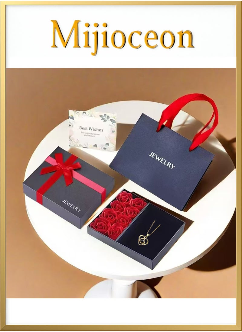 Mijioceon 8 Long Lasting Preserved Roses with Necklace -in Jewelry Box  for Mom Girlfriend Wife On Valentines Day Mothers Day Birthday Anniversary Romantic Gifts, Creative Gift Box,Romantic Gifts for Her  - Image 5