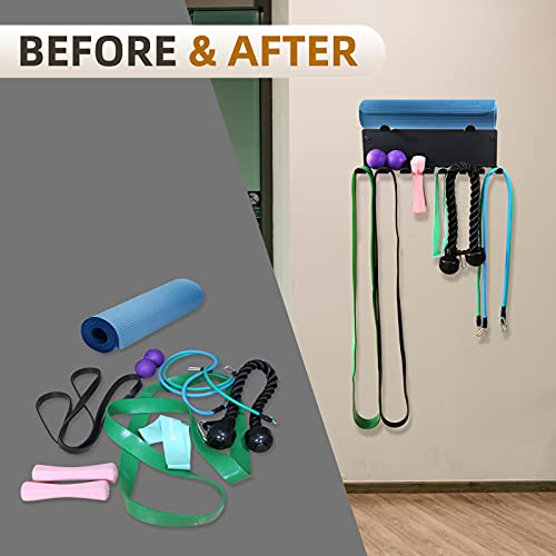 Tamisom 2 Tier Multi-Purpose Heavy Duty Storage Rack for Resistance Bands, Straps, Jump Ropes, Foam Rollers, Chains, Weight Belts, Tools - Image 3