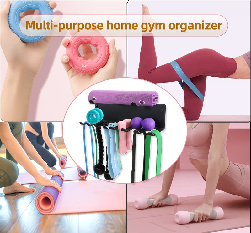 Tamisom 2 Tier Multi-Purpose Heavy Duty Storage Rack for Resistance Bands, Straps, Jump Ropes, Foam Rollers, Chains, Weight Belts, Tools - Image 2