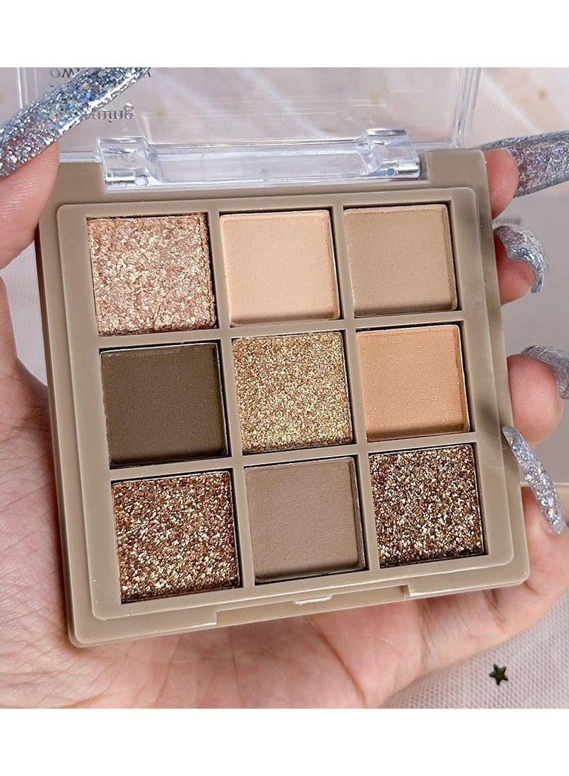 dikalu لوحة ظلال عيون ملونة من 9 ألوان باللون الوردي الذهبي والرمادي والبني، غير لامعة ولامعة، لوحة ظلال عيون كورية طبيعية محايدة دخانية عالية الصبغة ذات مظهر طبيعي تدوم طويلاً مقاومة للماء وقابلة للمزج - Image 5