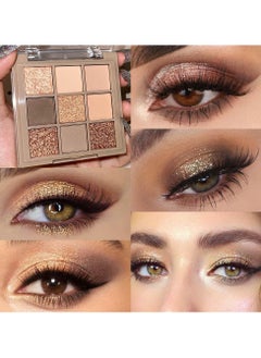 dikalu 9Colors Rose Gold Grey Brown Colorful Eyeshadow Palette Makeup,Matte Shimmer Korean Natural Neutral Smokey Eye Eyeshadow Palettes Highly Pigmented Naturing-Looking Long Lasting Waterproof Blendable  - Image 2