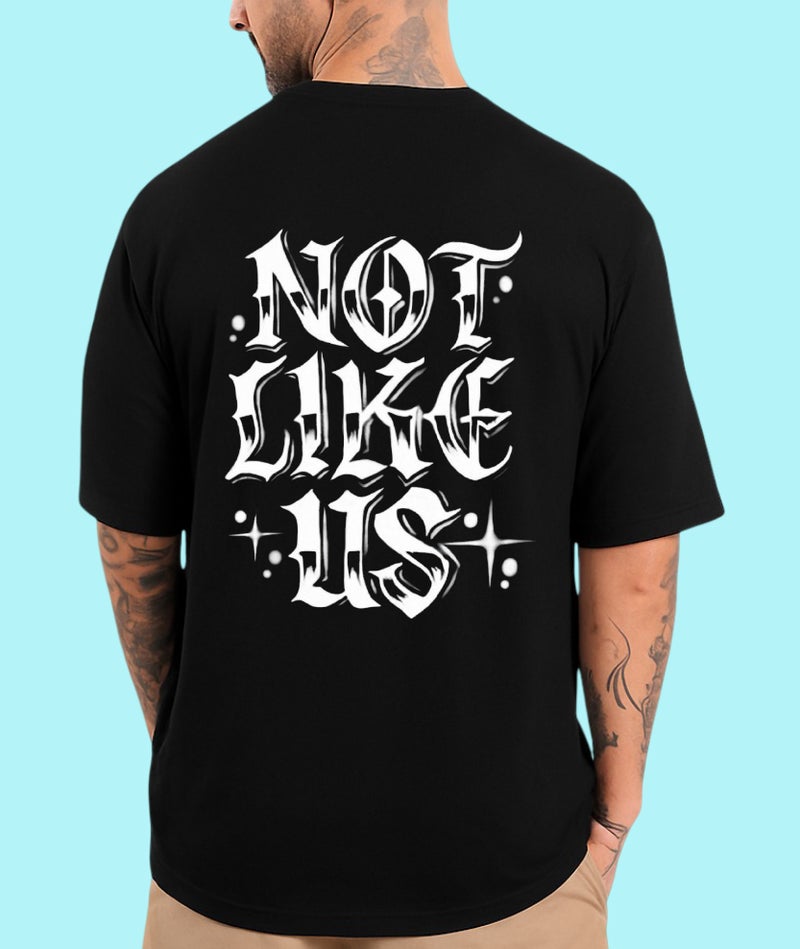 DIVIS Oversized Black Graphic T-Shirt for Men - Image 1