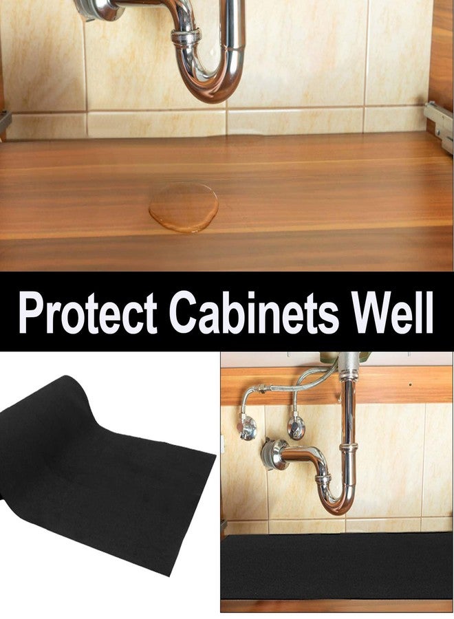 AiBOB Waterproof Under Sink Mat, Absorbent Quick Dry Sink Liners Protect Cabinets, Durable Shelf Liners, Slip Resistant and Non-Adhesive, 24X68, Pure Black - Image 4