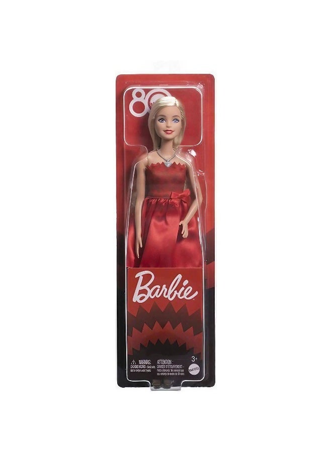Barbie Mattel 80Th Anniversary Ruby-Red Blonde Fashion Doll - Image 1