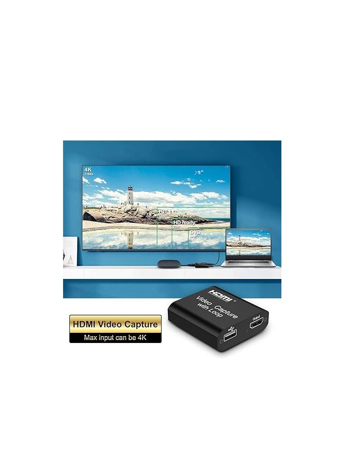 SASOLINE Video Capture Card, 4K HDMI Video Capture Device with Loop Out, Full HD 1080P Game Capture Video Recorder for Live Streaming, Broadcasting or Video Conference (X1) - Image 5