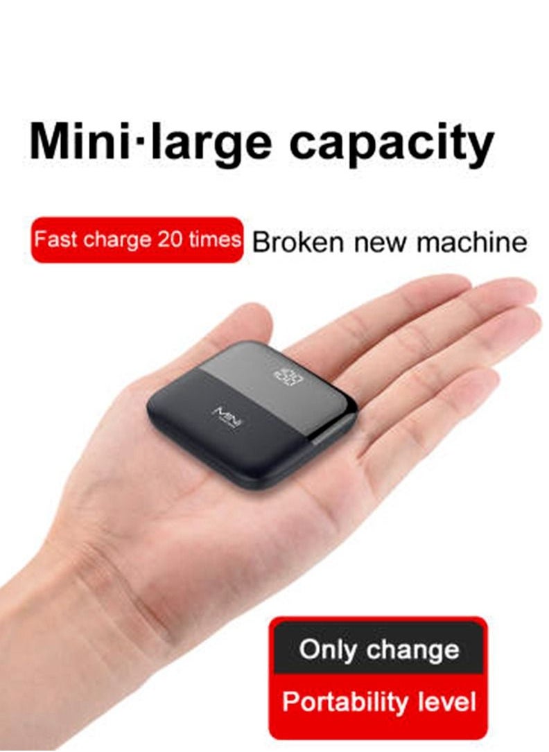 Mini - 10000 mAh Super Fast Charging Ultra Compact Nano Power Bank with Quick Charge & Power Delivery Portable Charger For iPhone and Android- White - Image 1