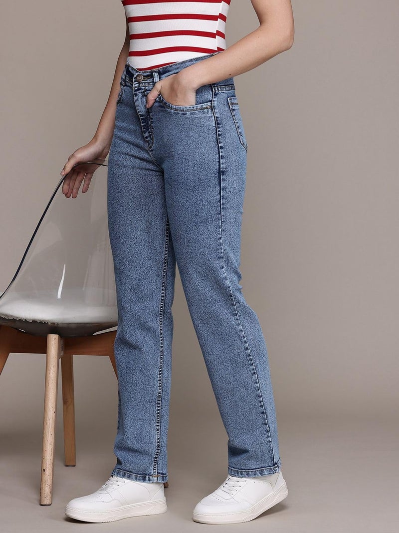 Nifty Women's Denim Stretchable Straight Fit Boyfriend Jeans (1469_BLU_26_Blue_26) - Image 2