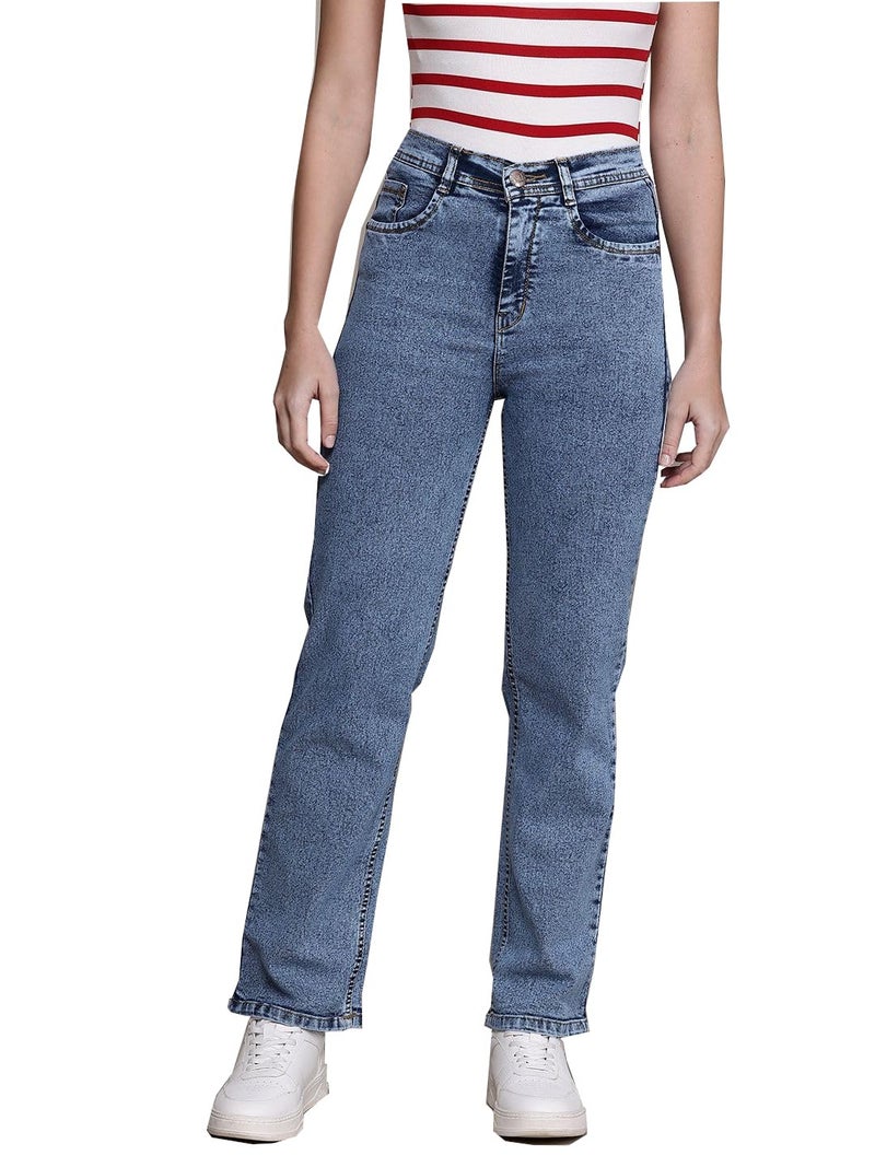 Nifty Women's Denim Stretchable Straight Fit Boyfriend Jeans (1469_BLU_26_Blue_26) - Image 1