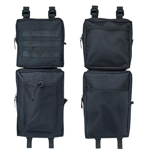 Vanlison 2 Pack ATV Fender Bags, Detachable Saddle Bag ATV Gear Bags Water-resistent Motorcycle Bag Compatible with Sportsman Scrambler TRX FourTrax Outlander Grizzly UTV Hanging Storage Bag Black - Image 3