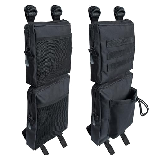 Vanlison 2 Pack ATV Fender Bags, Detachable Saddle Bag ATV Gear Bags Water-resistent Motorcycle Bag Compatible with Sportsman Scrambler TRX FourTrax Outlander Grizzly UTV Hanging Storage Bag Black - Image 1