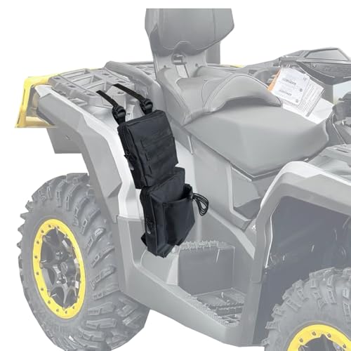 Vanlison 2 Pack ATV Fender Bags, Detachable Saddle Bag ATV Gear Bags Water-resistent Motorcycle Bag Compatible with Sportsman Scrambler TRX FourTrax Outlander Grizzly UTV Hanging Storage Bag Black - Image 2