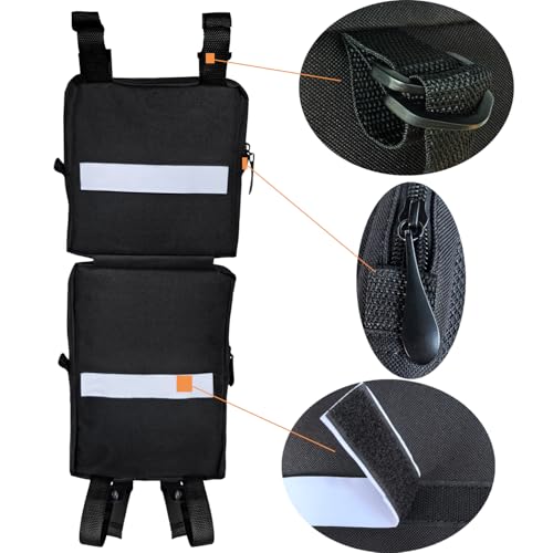 Vanlison 2 Pack ATV Fender Bags, Detachable Saddle Bag ATV Gear Bags Water-resistent Motorcycle Bag Compatible with Sportsman Scrambler TRX FourTrax Outlander Grizzly UTV Hanging Storage Bag Black - Image 4