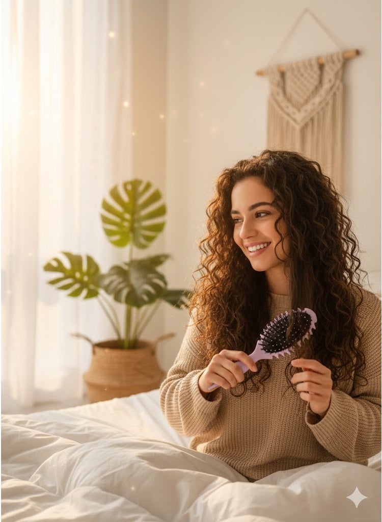 فرشاة تصفيف الشعر،للعناية بالشعر الكيرلي وفك التشابك - تصميم مرن وألوان جذابة فرشاة متعددة الاستخدامات، مشط فك تشابك الشعر المجعد للنساء والرجال - Image 4