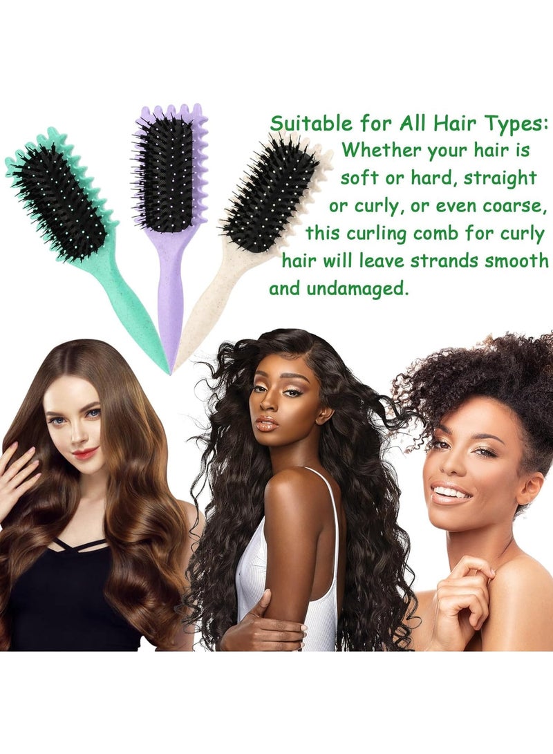 فرشاة تصفيف الشعر،للعناية بالشعر الكيرلي وفك التشابك - تصميم مرن وألوان جذابة فرشاة متعددة الاستخدامات، مشط فك تشابك الشعر المجعد للنساء والرجال - Image 5