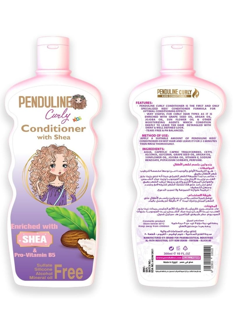 PENDULINE Kids Conditioner for Curly Hair with Shea Butter for Detangling – 300 ml - Image 2