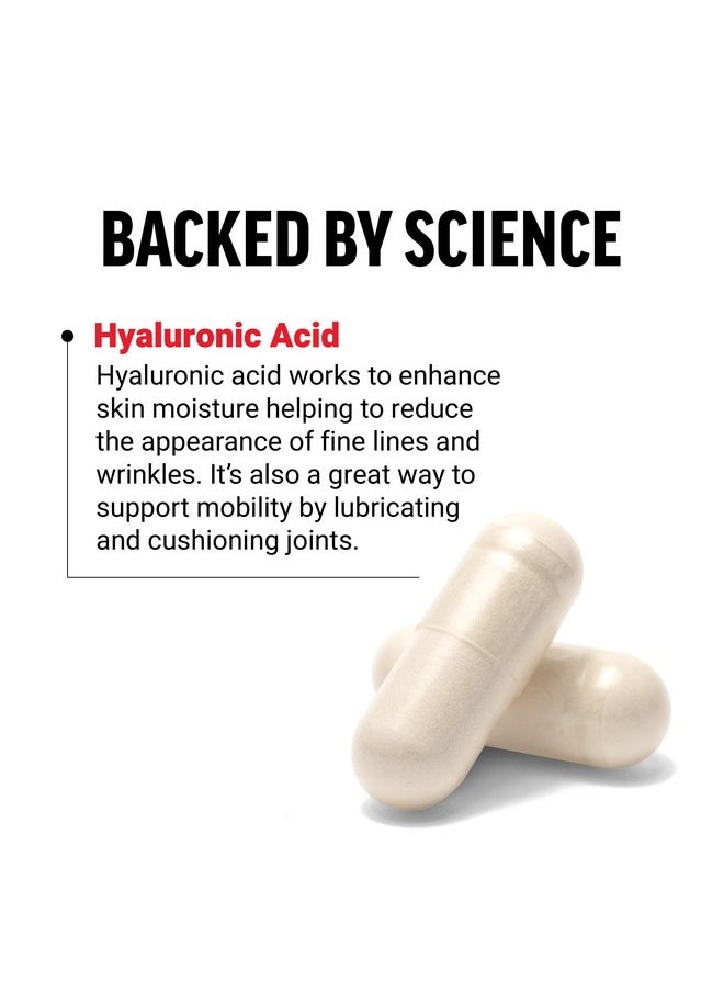 Force Factor FORCE FACTOR Hyaluronic Acid Supplements, Hyaluronic Acid Capsules for Joint Health and Skin Hydration, Joint Health Supplement for Women and Men, High Potency, Vegan, 60 Capsules  - Image 3