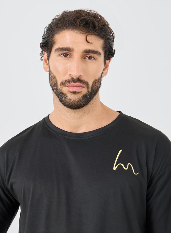 Styli Minimal Print Round Neck Oversized T-Shirt - Image 3