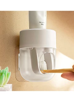 SYOSI Toothpaste Dispenser, Wall Mounted Bathroom Automatic Toothpaste Squeezer, Visualization of Toothpaste Flow Rate (White and Transparent)