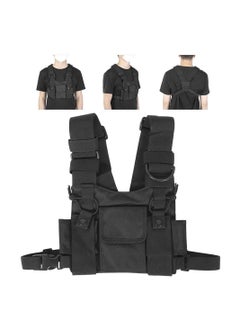 Y&D Chest Bag, Bag Shoulder Holster Radio Harness Front Pack Pouch Vest Rig Two Way Walkie Talkie with Pouch, Black  - Image 1