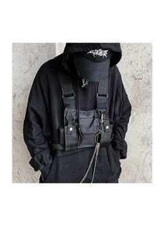 Y&D Chest Bag, Bag Shoulder Holster Radio Harness Front Pack Pouch Vest Rig Two Way Walkie Talkie with Pouch, Black  - Image 2