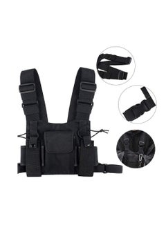 Y&D Chest Bag, Bag Shoulder Holster Radio Harness Front Pack Pouch Vest Rig Two Way Walkie Talkie with Pouch, Black  - Image 3