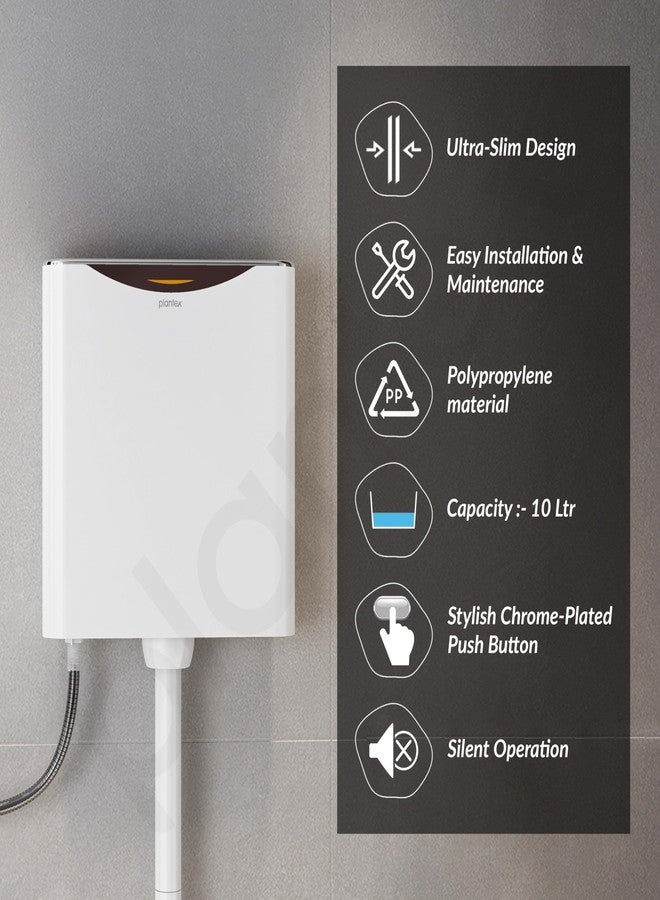 Plantex Flush Tank for Toilet with 10 Ltr Water Capacity/Single Flushing Cistern for Bathroom/Polypropylene Toilet Flush Tank - Pack of 1 (Boss, Brown & White) - Image 2