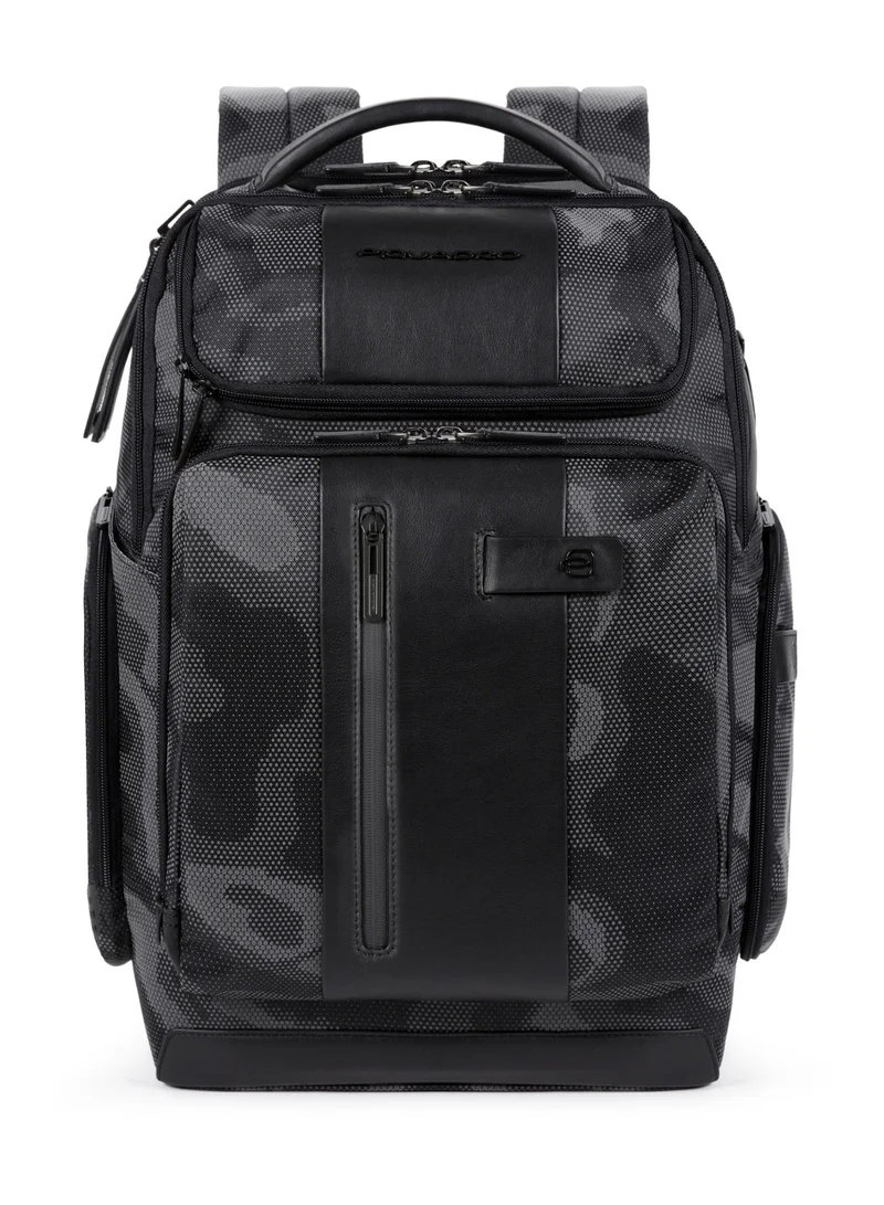 بيكوادرو حقيبة ظهر لابتوب للأعمال Piquadro CA5477BR2BM مقاس 17 بوصة مع حجرة لابتوب 15.6 بوصة، حجرة للتابلت، حماية RFID، ومنفذ USB