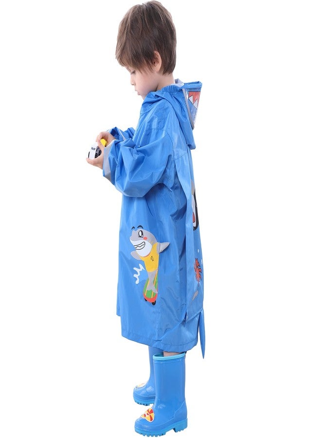 Fewlby Toddler Rain Wear Children Boys Girls Raincoat kids poncho Waterproof Hoodie Cute Cartoon Rain Jacket 2-4 years S Size - Image 4